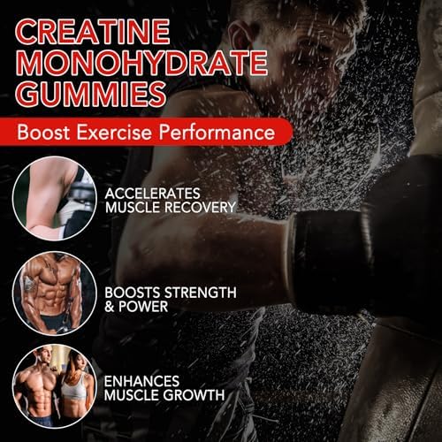 Gomitas de Creatina Monohidratada para Hombres y Mujeres, 5g para Fuerza Muscular, Aumento de Energía, Sabor Natural a Fresa, Sin Azúcar (120 piezas) - imagen 2