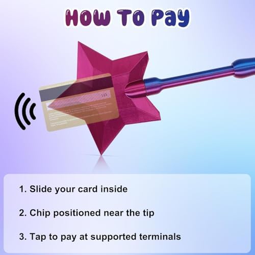 Varita mágica de pago sin contacto 3D impresa, soporte para tarjeta de crédito Tap to Pay, ideal para pagos con tarjeta (Azul) - imagen 4