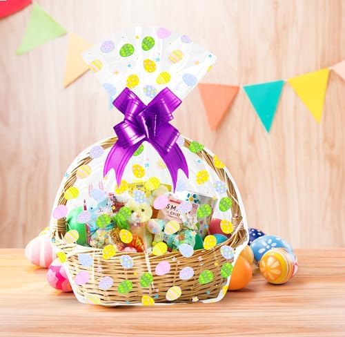 Bolsas de Celofán para Cestas de Pascua Gift Boutique, Paquete de 6, 22 x 25 Pulgadas, con Diseño de Conejito, Pollito y Huevos, con Cierres de - imagen 5