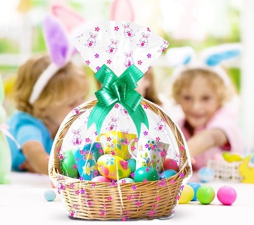 Bolsas de Celofán para Cestas de Pascua Gift Boutique, Paquete de 6, 22 x 25 Pulgadas, con Diseño de Conejito, Pollito y Huevos, con Cierres de - imagen 7