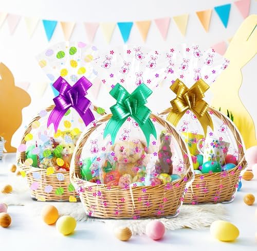 Bolsas de Celofán para Cestas de Pascua Gift Boutique, Paquete de 6, 22 x 25 Pulgadas, con Diseño de Conejito, Pollito y Huevos, con Cierres de - imagen 8