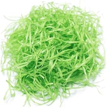 Paja de Pascua SZFYY, relleno de papel reciclable, para cestas de Pascua y regalos de propuesta de damas de honor, caja pequeña (Verde, 100g) - imagen 1
