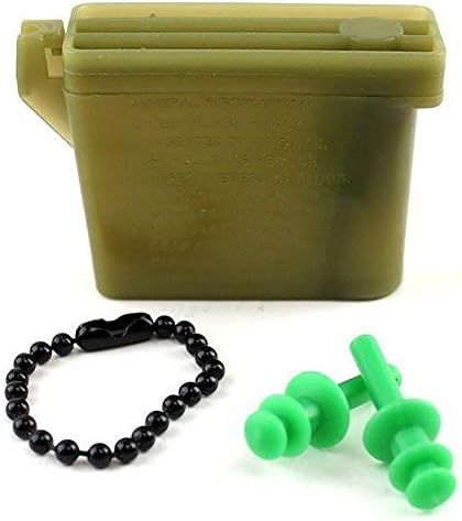Tapones de oído militares Vanguard con cadena y estuche (Verde, Pequeño) - imagen 1