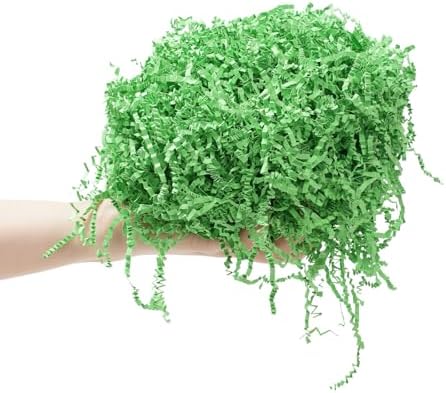 CIPOWM Relleno de Papel Rizado Verde de 16oz para Pascua, Césped de Papel para Regalos, Manualidades y Suministros de Fiesta - imagen 3