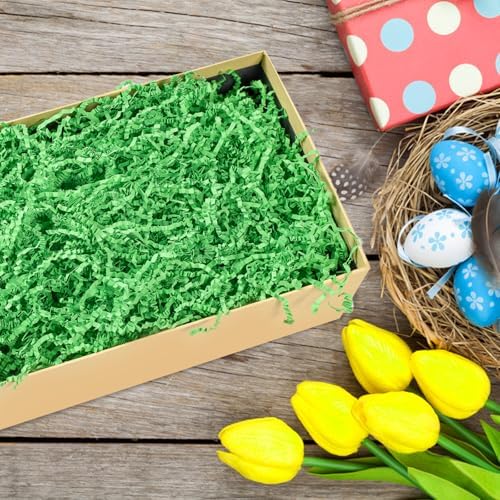 CIPOWM Relleno de Papel Rizado Verde de 16oz para Pascua, Césped de Papel para Regalos, Manualidades y Suministros de Fiesta - imagen 6