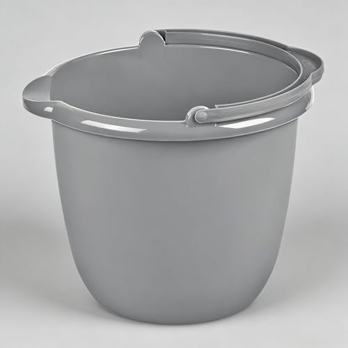 Cubeta Clásica de Titanio de 10 Qt con Pitorro, Cubeta Plástica Gris con Asa para Limpiar, Trapear y Jardinería - imagen 1