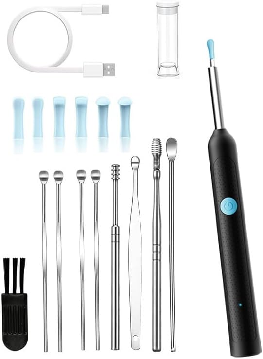 OKUBOX Limpiador de Oídos con Cámara 1080P, Herramienta Inteligente para Remoción de Cerumen con 6 Luces LED, 8 Piezas, Compatible con iOS y Android - imagen 1
