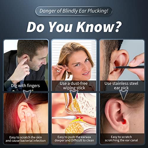 Kit de limpieza de oídos con cámara y luz, 7 piezas, otoscopio 1080P para iOS y Android, incluye 6 cucharas para extracción de cerumen - imagen 6