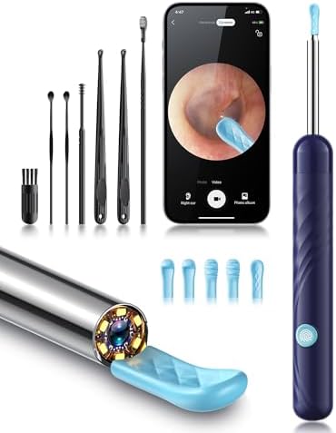 Kit de limpieza de oídos con cámara y luz, 7 piezas, otoscopio 1080P para iOS y Android, incluye 6 cucharas para extracción de cerumen - imagen 8