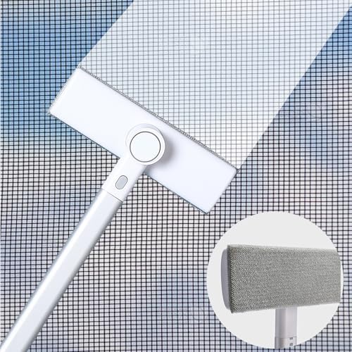 Limpiador de Pantallas de Ventana 2 en 1, Cepillo de Malla para Limpieza, Herramienta para Pantallas de Porche y Pelo de Mascotas, Limpiador Húmedo y - imagen 1