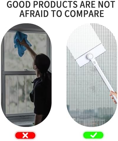 Limpiador de Pantallas de Ventana 2 en 1, Cepillo de Malla para Limpieza, Herramienta para Pantallas de Porche y Pelo de Mascotas, Limpiador Húmedo y - imagen 4