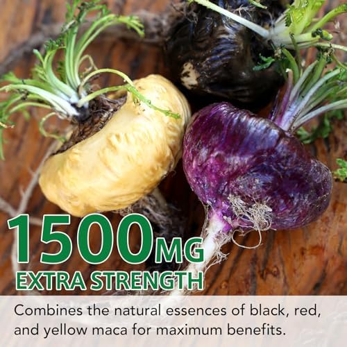 Cápsulas de Maca Vceeoy con Extracto de Pimienta Negra para Hombres y Mujeres, 1500 mg de Maca Negra, Roja y Amarilla, 60 Cápsulas Fáciles de Tragar - imagen 4