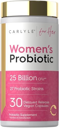 Probiotico Carlyle para Mujeres de 25 Mil Millones CFU | 27 Cepas | 30 Cápsulas de Liberación Retardada | Vegano, Sin OGM y Sin Gluten - imagen 1