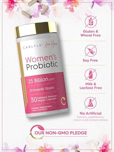 Probiotico Carlyle para Mujeres de 25 Mil Millones CFU | 27 Cepas | 30 Cápsulas de Liberación Retardada | Vegano, Sin OGM y Sin Gluten - imagen 5
