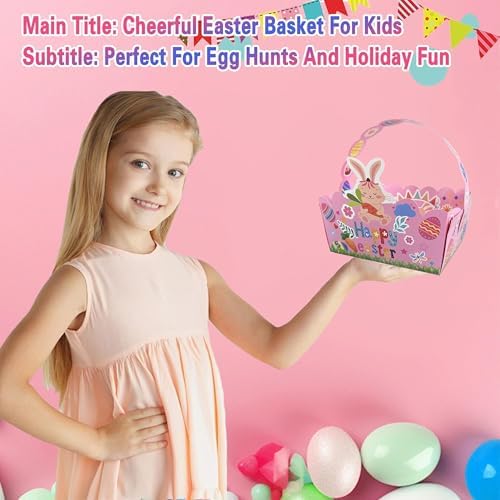 Paquete de 24 Canastas de Pascua para Niños, Cajas de Papel para Regalos con Asa, Bolsas para Dulces y Galletas, Ideal para Caza de Huevos y Fiestas - imagen 5