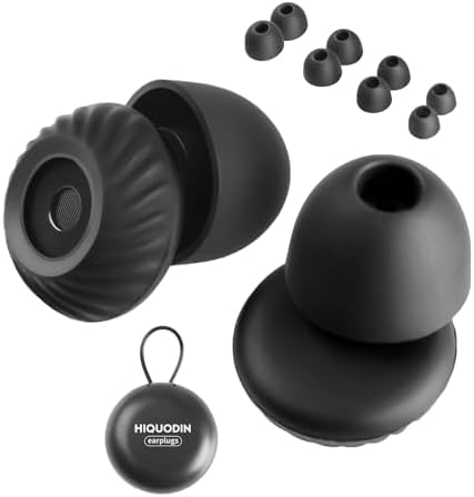 Tapones para oídos HIQUODIN para motocicleta, reducción de ruido de 25-30dB, protección auditiva para conciertos y sueño, 8 puntas, color negro. - imagen 1