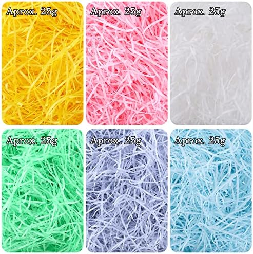 FUSHENMU Césped de Pascua Craft Papel de Raffia Desmenuzado para Relleno de Cesta de Pascua y Suministros de Empaque de Regalos - imagen 2