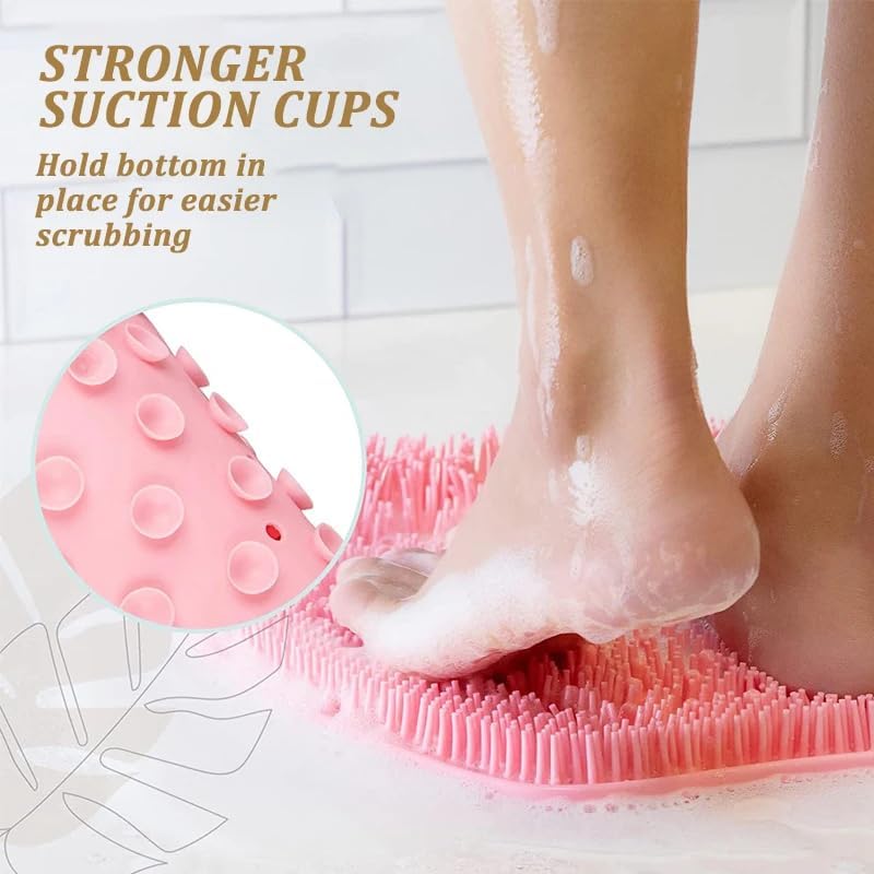 Juego de 2 Tapetes Exfoliantes para Pies y Espalda con Masajeador de Pies a Mano, Antideslizantes para Ducha, Limpiador de Pies para Hombres y Mujeres - imagen 5