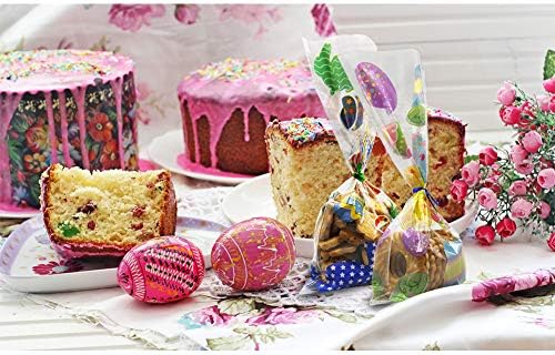120 Piezas de Bolsas de Celofán para Pascua, 4 Estilos Variados de Bolsas para Dulces con Cintas para Galletas y Caramelos - imagen 6