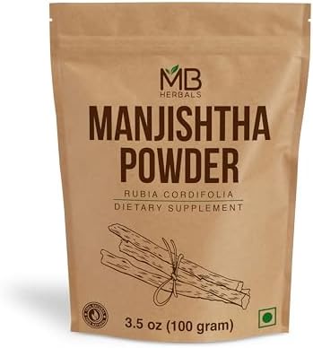 MB Herbals Manjishtha | Raíz de Rubia cordifolia | Madder Indio | 100g en Polvo - imagen 1