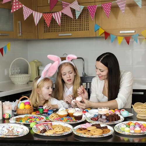 25 Piezas de Platos Ovalados Desechables de Conejo para Pascua - Decoración de Mesa de Primavera para Cumpleaños y Fiestas de Conejito - imagen 5