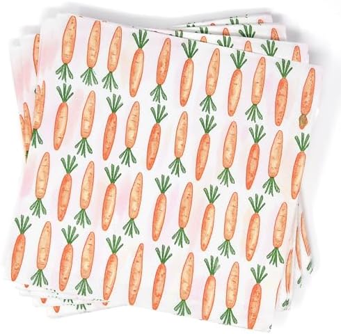Paquete de 100 Servilletas de Cóctel de Zanahoria para Pascua – Servilletas Desechables de 3 Capas con Diseño de Zanahoria Naranja para Fiestas de - imagen 4