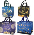 Bolsas de Regalo Reutilizables PARSUP 4 Piezas para Eid, Tamaños Variados con Asas, Patrones Islámicos, Material No Tejido, Ideales para Fiestas y - imagen 1