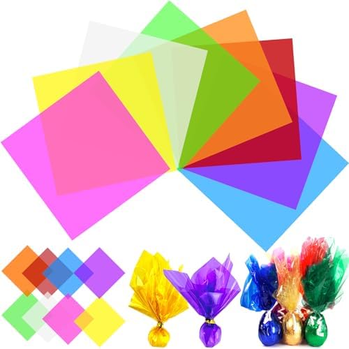 120 Piezas de Hojas de Celofán de Colores, Transparentes, 7.48x7.48 Pulgadas - Para Manualidades, Filtros de Luz, Proyectos de Arte y Decoraciones - imagen 1