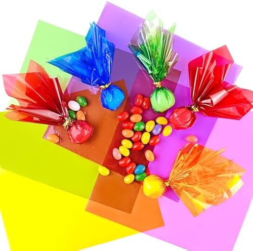 120 Piezas de Hojas de Celofán de Colores, Transparentes, 7.48x7.48 Pulgadas - Para Manualidades, Filtros de Luz, Proyectos de Arte y Decoraciones - imagen 2