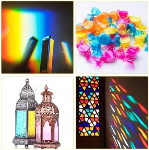 120 Piezas de Hojas de Celofán de Colores, Transparentes, 7.48x7.48 Pulgadas - Para Manualidades, Filtros de Luz, Proyectos de Arte y Decoraciones - imagen 5