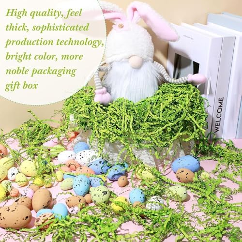 Relleno de Papel Cortado Verde de 0.5LB Outus para Cestas de Regalo, Césped de Pascua, Material de Embalaje para Fiestas y Regalos de Navidad - imagen 6