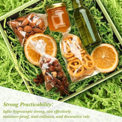 Relleno de Papel Cortado Verde de 0.5LB Outus para Cestas de Regalo, Césped de Pascua, Material de Embalaje para Fiestas y Regalos de Navidad - imagen 7