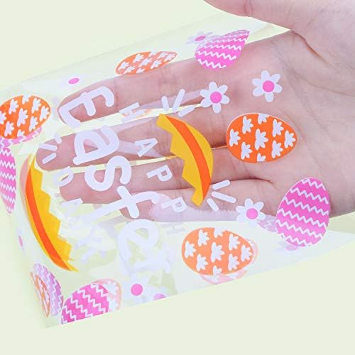 Bolsas de Celofán para Pascua VEYLIN 120 Piezas, Bolsas de Plástico para Dulces y Galletas con 150 Cintas Retorcidas 5” x 11” - imagen 4