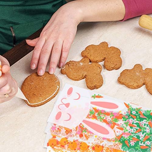 Bolsas de Celofán para Pascua VEYLIN 120 Piezas, Bolsas de Plástico para Dulces y Galletas con 150 Cintas Retorcidas 5” x 11” - imagen 7