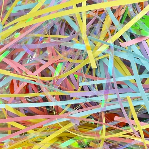 Relleno de Césped de Pascua, Papel Craft Desmenuzado de 200g con Confeti para Decoración de Cestas y Regalos (7oz) - imagen 1