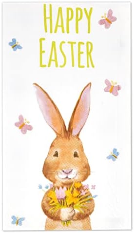 Servilletas Desechables de Conejo de Pascua Felices 100 Piezas Decoración Floral para Fiestas de Primavera - imagen 1