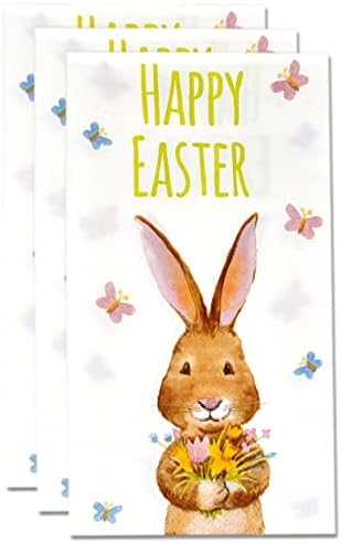 Servilletas Desechables de Conejo de Pascua Felices 100 Piezas Decoración Floral para Fiestas de Primavera - imagen 4