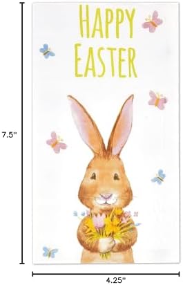 Servilletas Desechables de Conejo de Pascua Felices 100 Piezas Decoración Floral para Fiestas de Primavera - imagen 5