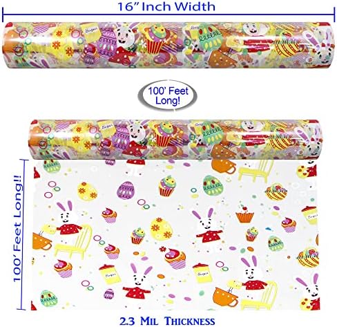 Rollo de Celofán AnapoliZ para Huevos de Pascua | 100 pies de largo x 16 pulgadas de ancho | 2.3 Mil de grosor, diseño cristal claro | Papel de - imagen 2