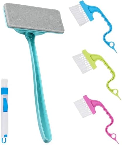 Kit de Herramientas de Limpieza de Ventanas SENEMO de 5 Piezas, Cepillo Multiusos para Pantallas y Rieles de Ventanas, Mango Desmontable, Uso Seco y - imagen 1