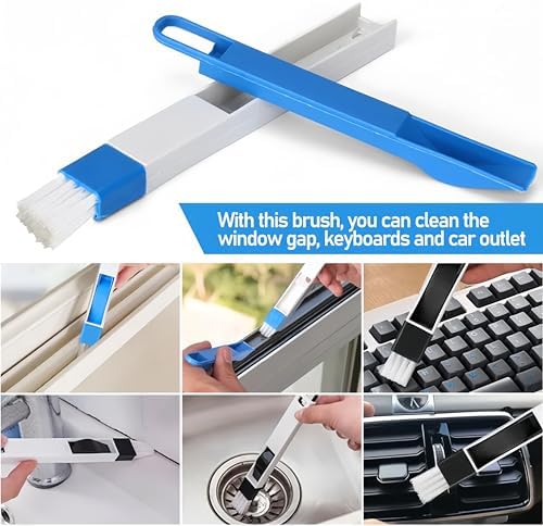 Kit de Herramientas de Limpieza de Ventanas SENEMO de 5 Piezas, Cepillo Multiusos para Pantallas y Rieles de Ventanas, Mango Desmontable, Uso Seco y - imagen 6