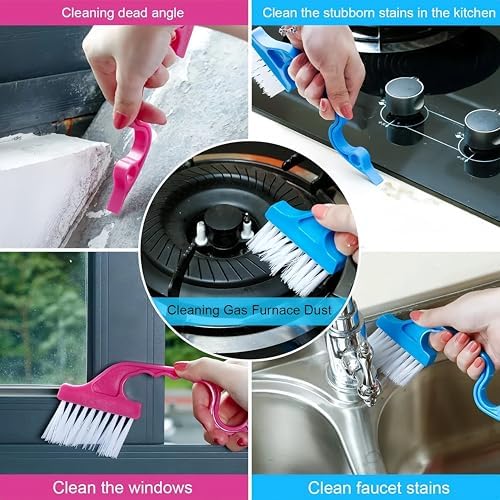 Kit de Herramientas de Limpieza de Ventanas SENEMO de 5 Piezas, Cepillo Multiusos para Pantallas y Rieles de Ventanas, Mango Desmontable, Uso Seco y - imagen 7