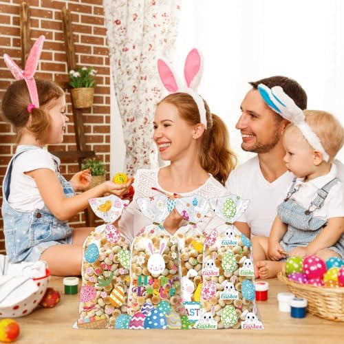 Bolsas de Celofán para Dulces GOMANCHE de Pascua, 100 Piezas con Cierres Dorados, Bolsas de Regalo para Galletas y Favoritos de Fiesta de Pascua - imagen 5