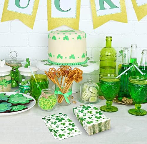 Servilletas Desechables de Papel para Fiesta de San Patricio - Paquete de 100 con Tréboles Verdes - Decorativas para Baño y Eventos - imagen 3