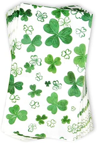 Servilletas Desechables de Papel para Fiesta de San Patricio - Paquete de 100 con Tréboles Verdes - Decorativas para Baño y Eventos - imagen 4