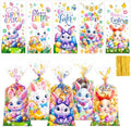 Bolsas de Regalo de Pascua GIFOHAPY 100 Pzs con 120 Cintas, 5 Estilos de Bolsas de Celofán Coloridas para Niños, Favor de Fiesta de Pascua - imagen 1