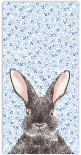 Servilletas de Papel de Conejo de Pascua Stxy – 3 Capas, Diseño Floral Azul, Desechables para Baño – Servilletas Decorativas para Cenas de Primavera - imagen 1