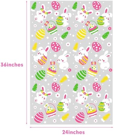 LOKIPA 10 Piezas de Bolsas para Cestas de Pascua, Bolsas de Celofán Grandes con 10 Lazos de Color para Regalos y Fiestas de Pascua (90X60 cm) - imagen 3