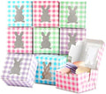 Paquete de 12 cajas de conejito coloridas de 4x4x2.6 pulgadas con ventana, cajas de cartón kraft para dulces y cupcakes, ideales para Pascua y - imagen 1