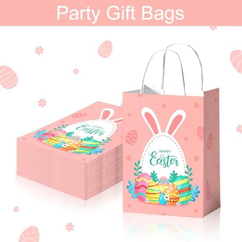 Bolsas de Caza de Huevos de Pascua Tewess 24 Piezas, 4 Estilos con Conejitos Pastel, Favoritos de Fiesta de Pascua para Niños, Suministros de - imagen 3